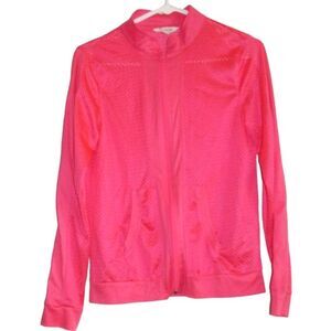 Energie Girls Medium Pink Full Zip Lightweight Activewear Jacket Mesh Athletic